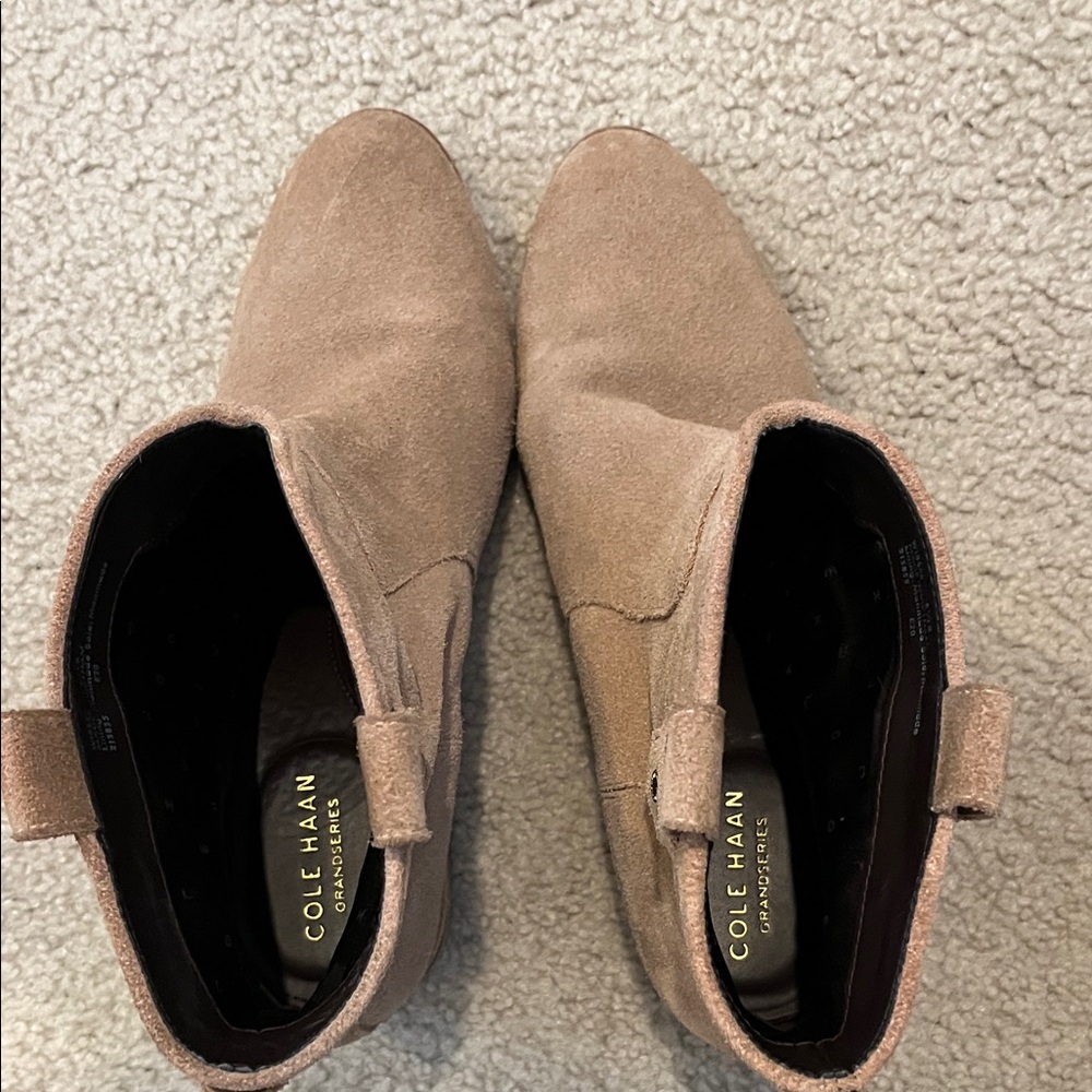 Cole Haan Tan Suede Ankle Boots